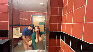one girl with two boys sex in bathroom